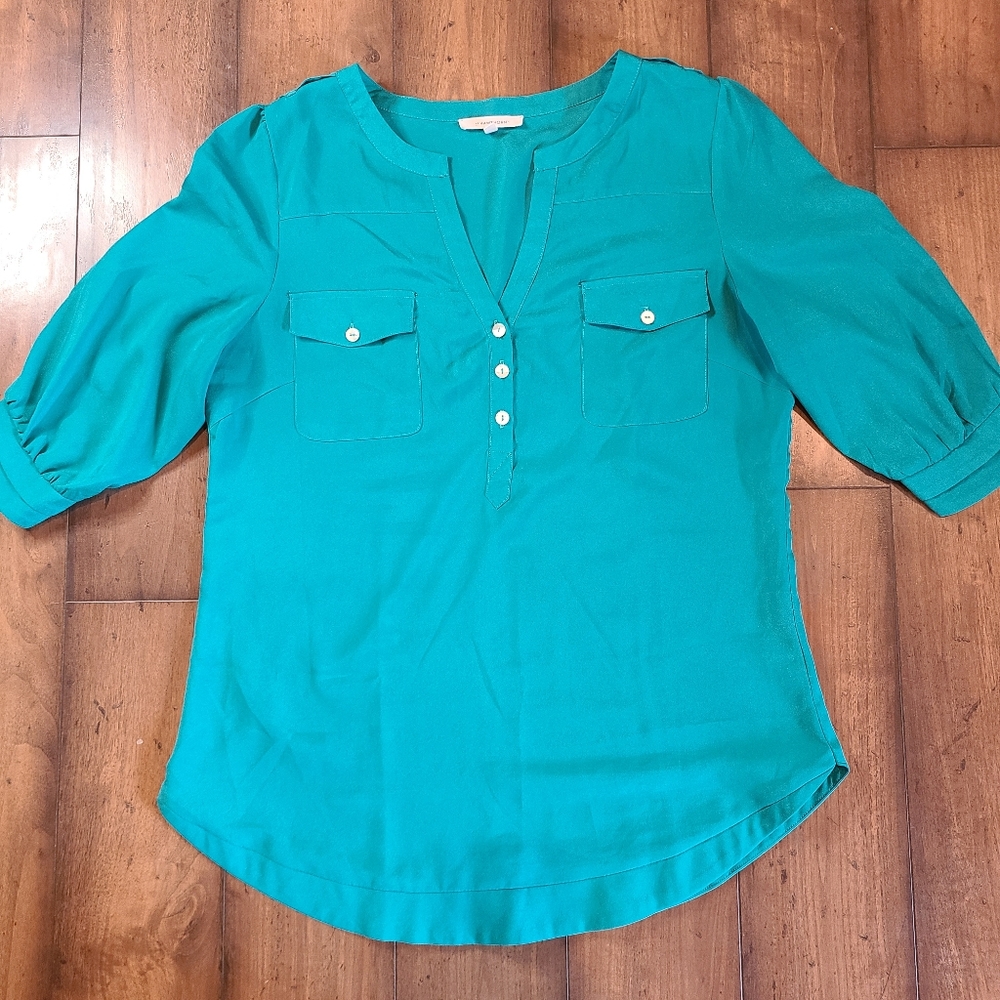 41 Hawthorne Filbert Popover Top 3/4 Sleeve